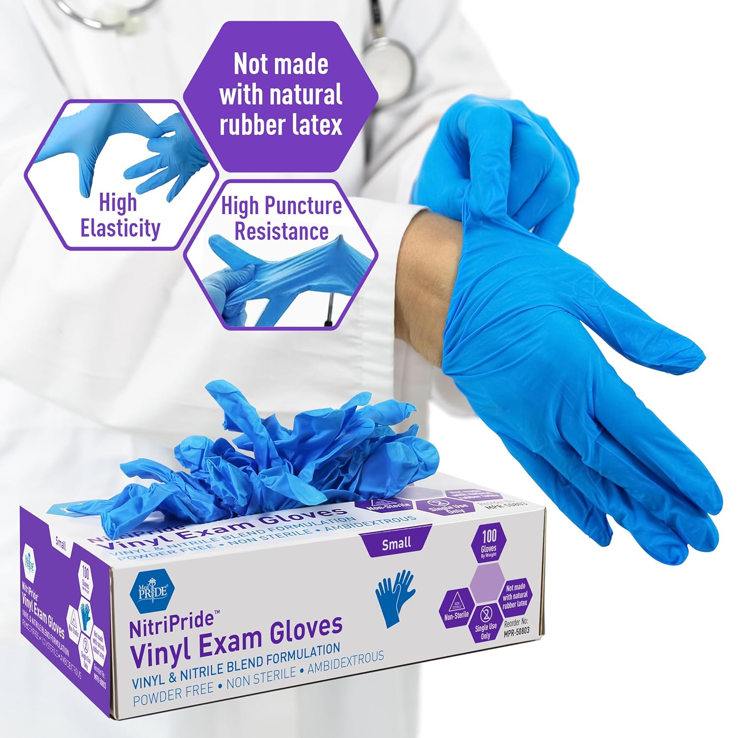 Nitrile/Vinyl Blend Exam Glove - đánh giá và giá Latex Disposable Glove
