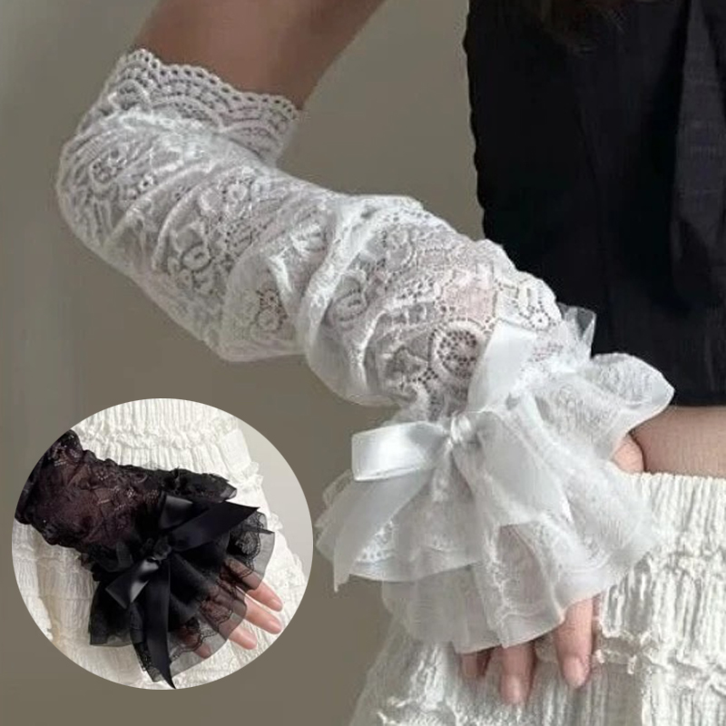 Hollow Out Lace Long Arm Sleev - đánh giá và giá Fingerless Glove Knit