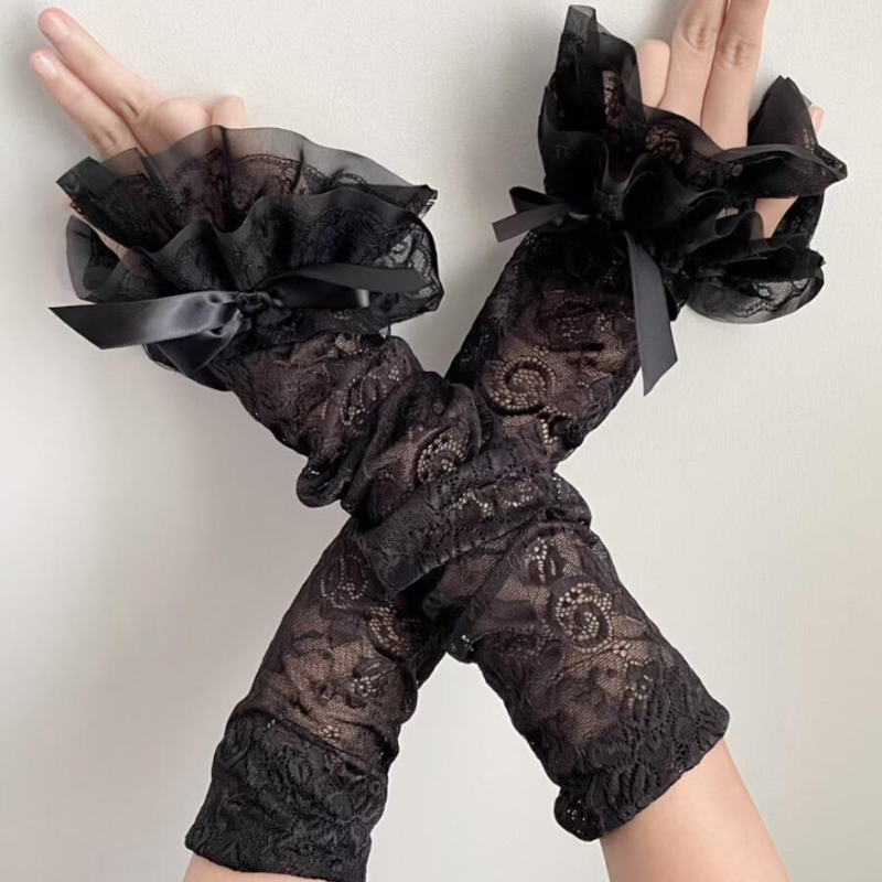 Hollow Out Lace Long Arm Sleev - đánh giá và giá Fingerless Glove Knit