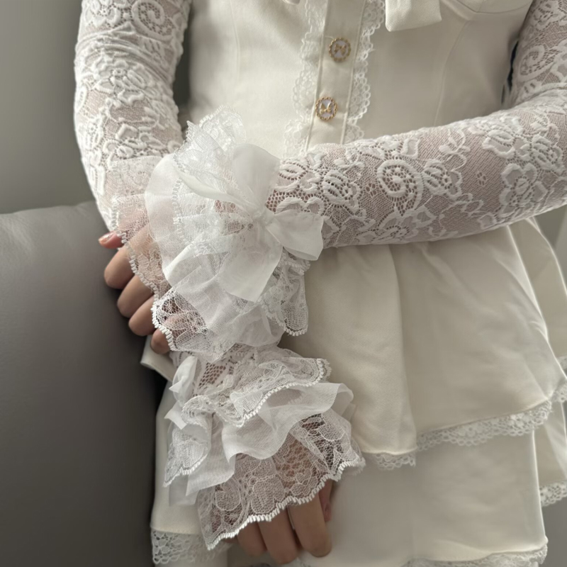 Hollow Out Lace Long Arm Sleev - đánh giá và giá Fingerless Glove Knit