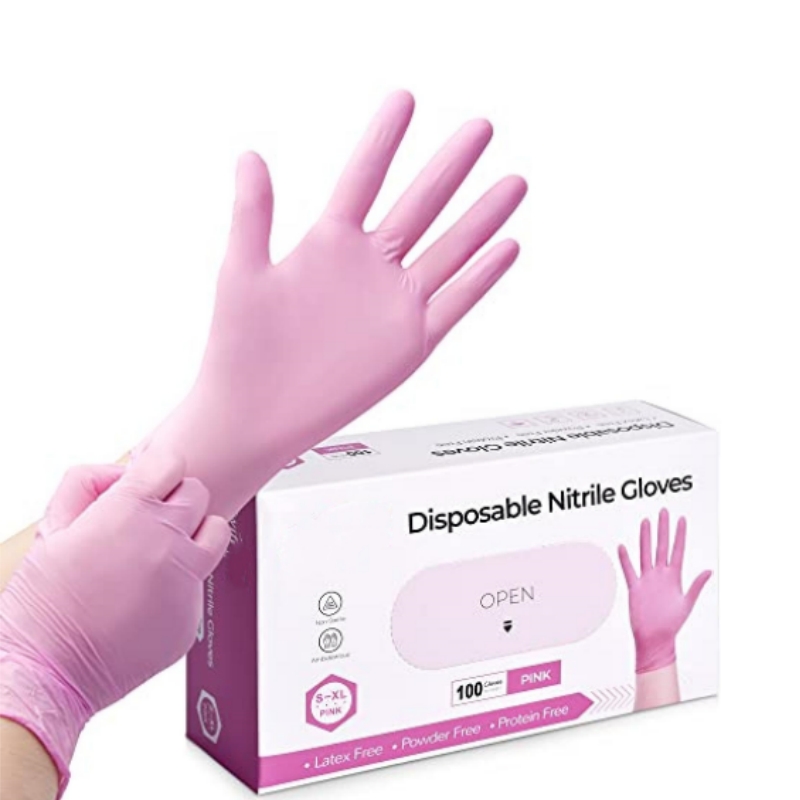 Pink Nitrile Disposable Gloves - đánh giá và giá Nitrile Mechanic Glove