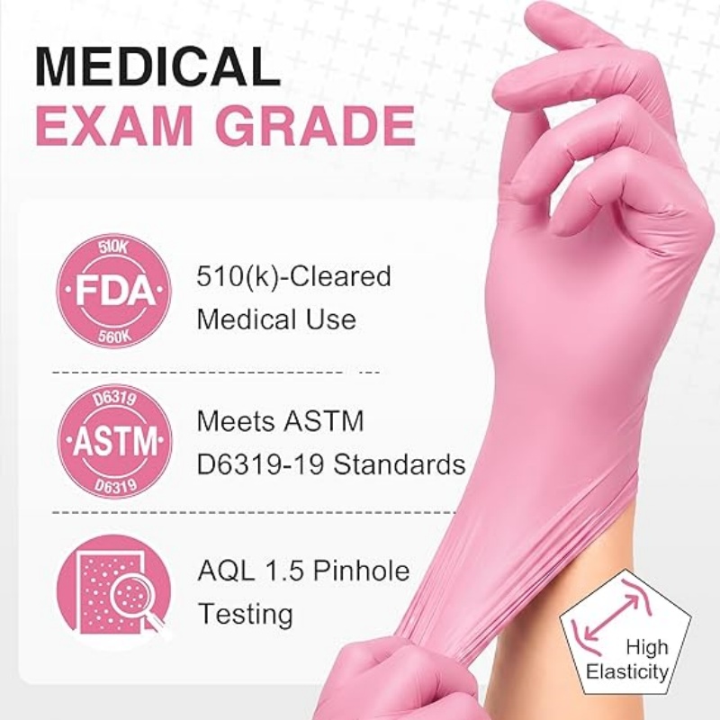 Pink Nitrile Disposable Gloves - đánh giá và giá Nitrile Mechanic Glove