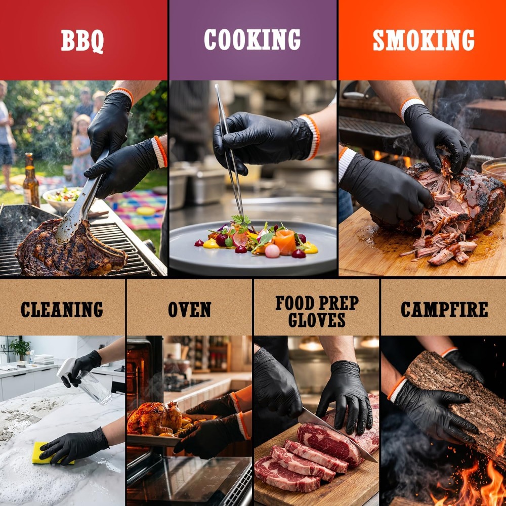 BBQ Gloves 50 Disposable Nitri - đánh giá và giá Heat Resistant Glove