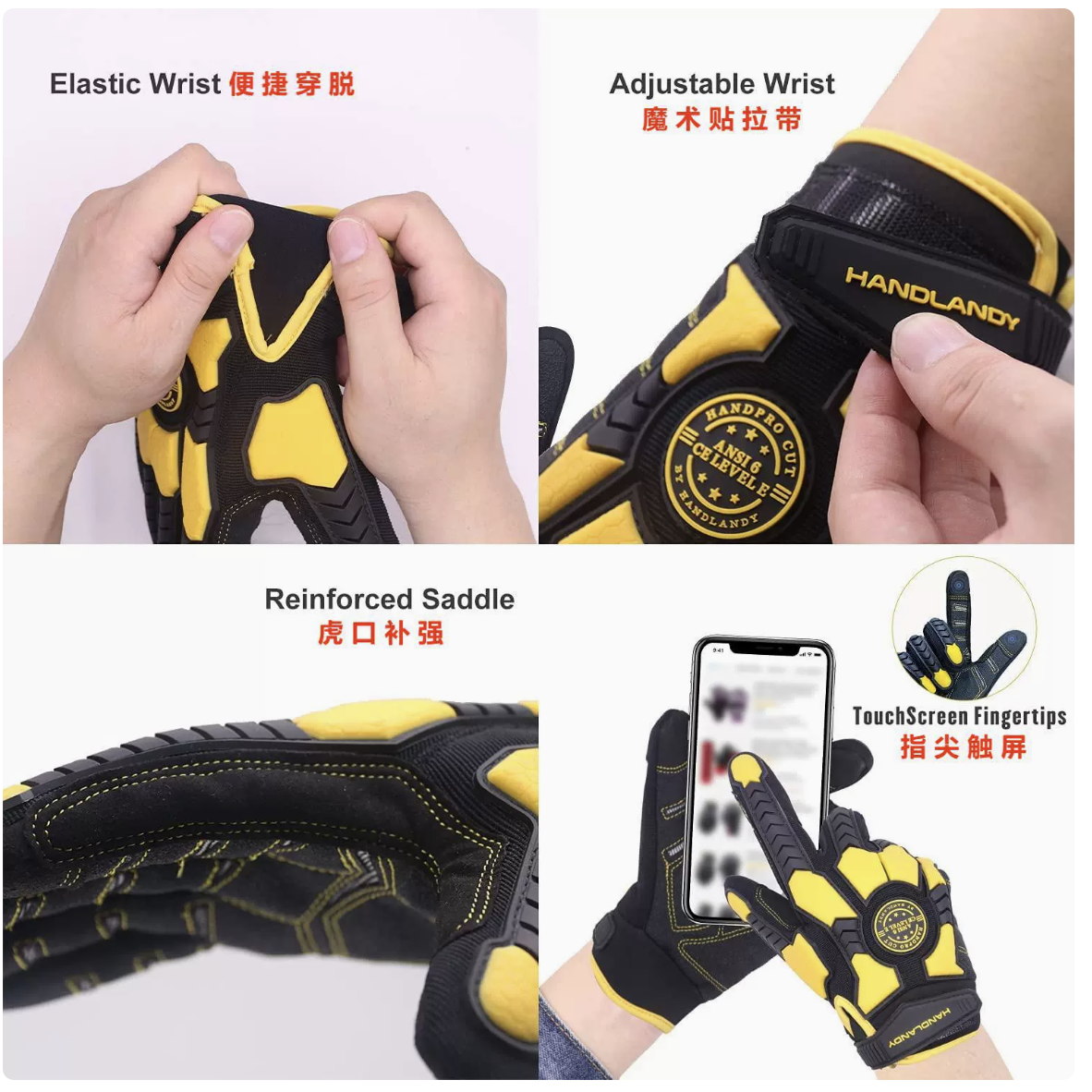 Heavy Duty Work Gloves, Cut 6  - đánh giá và giá Work Glove Impact