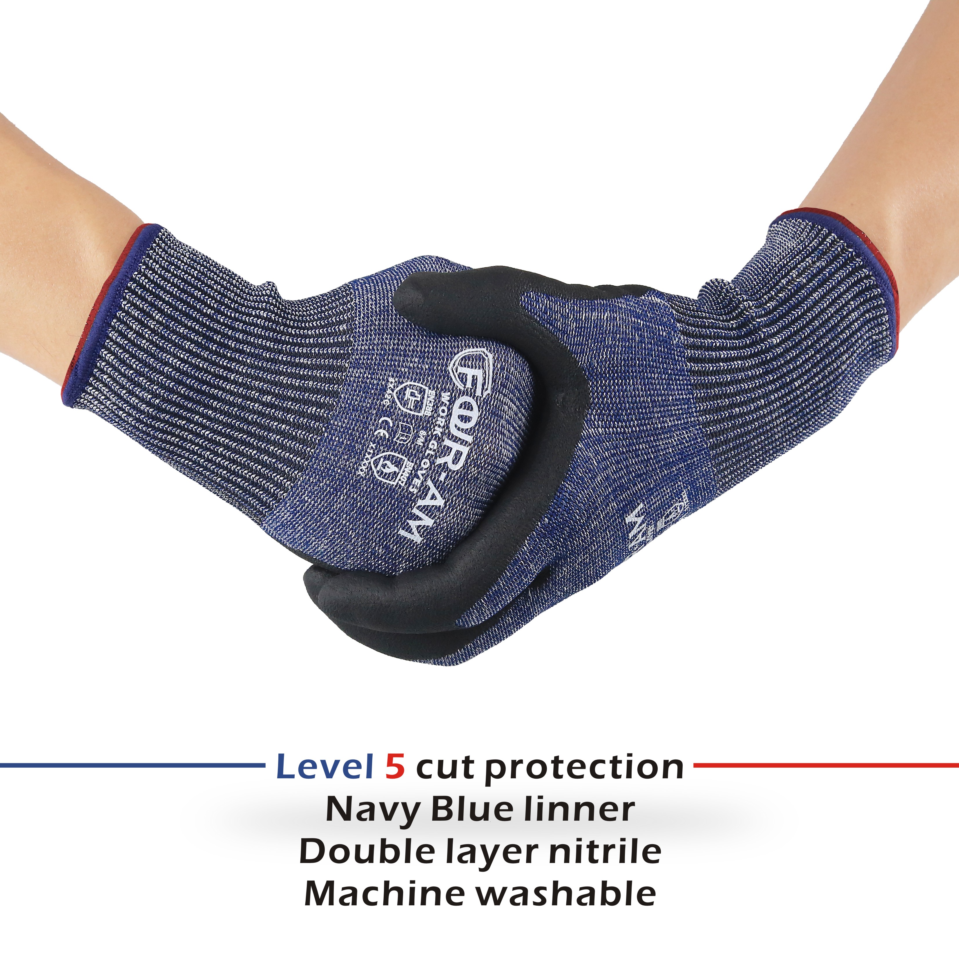 1/3Pair, Level 5Cut-Resistant  - đánh giá và giá Nitrile Mechanic Glove