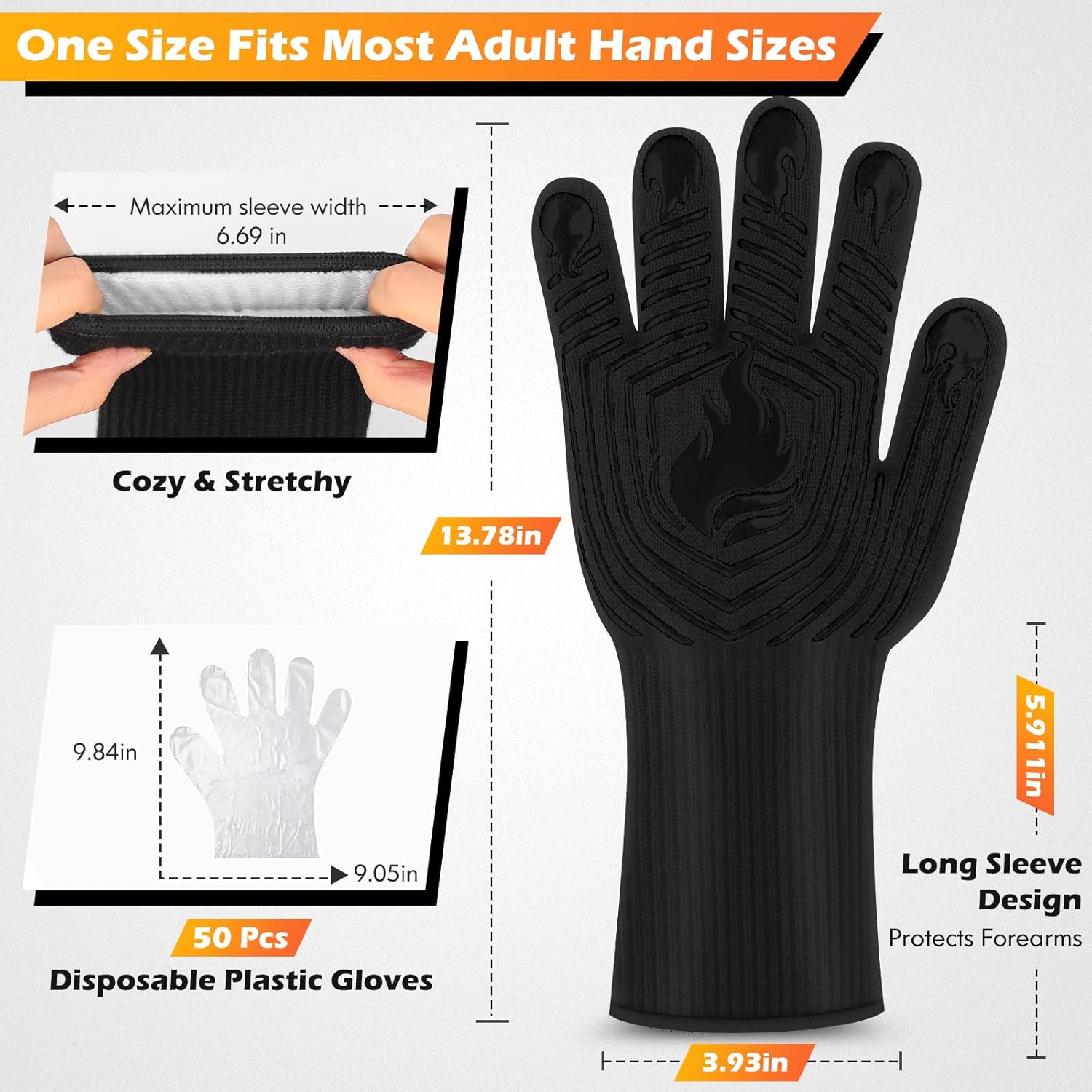 1472°F Heat Resistant BBQ Glov - đánh giá và giá Oven Mitt Silicone