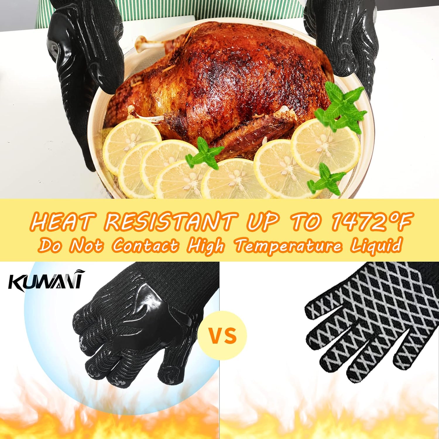 1472°F Heat Resistant BBQ Glov - đánh giá và giá Oven Mitt Silicone