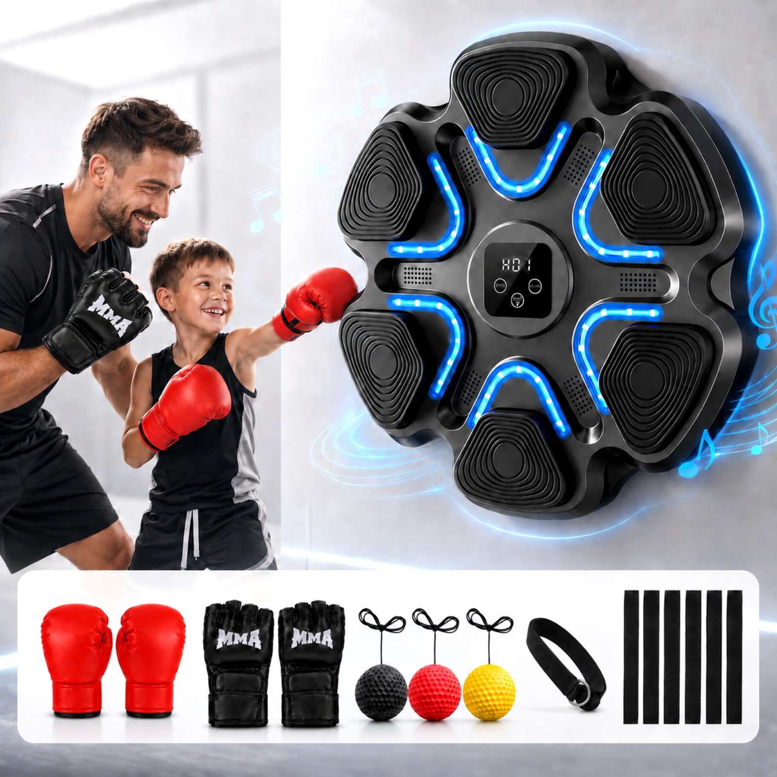 Music Boxing Machine Kids Adul - đánh giá và giá Workout Glove Gym