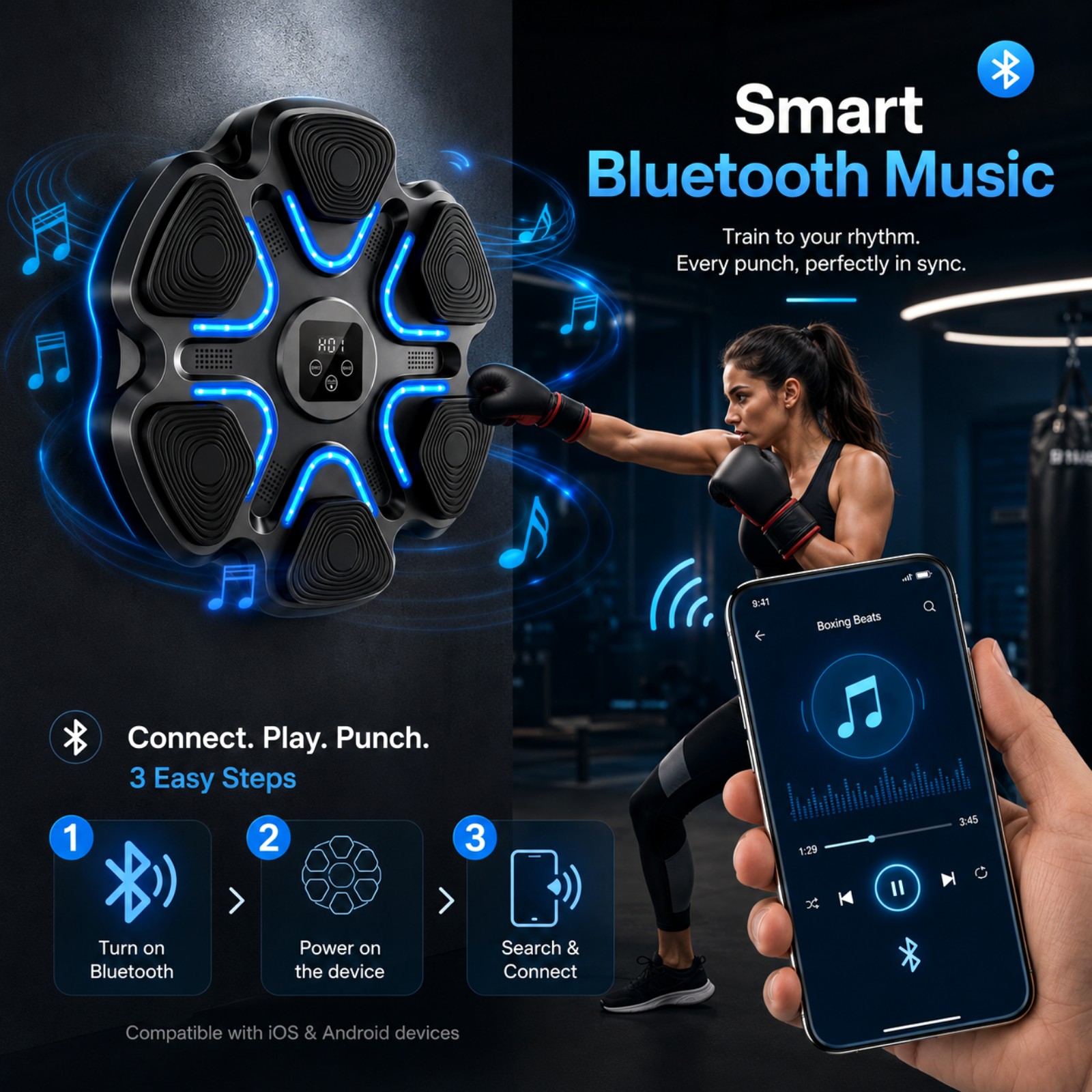 Music Boxing Machine Kids Adul - đánh giá và giá Workout Glove Gym