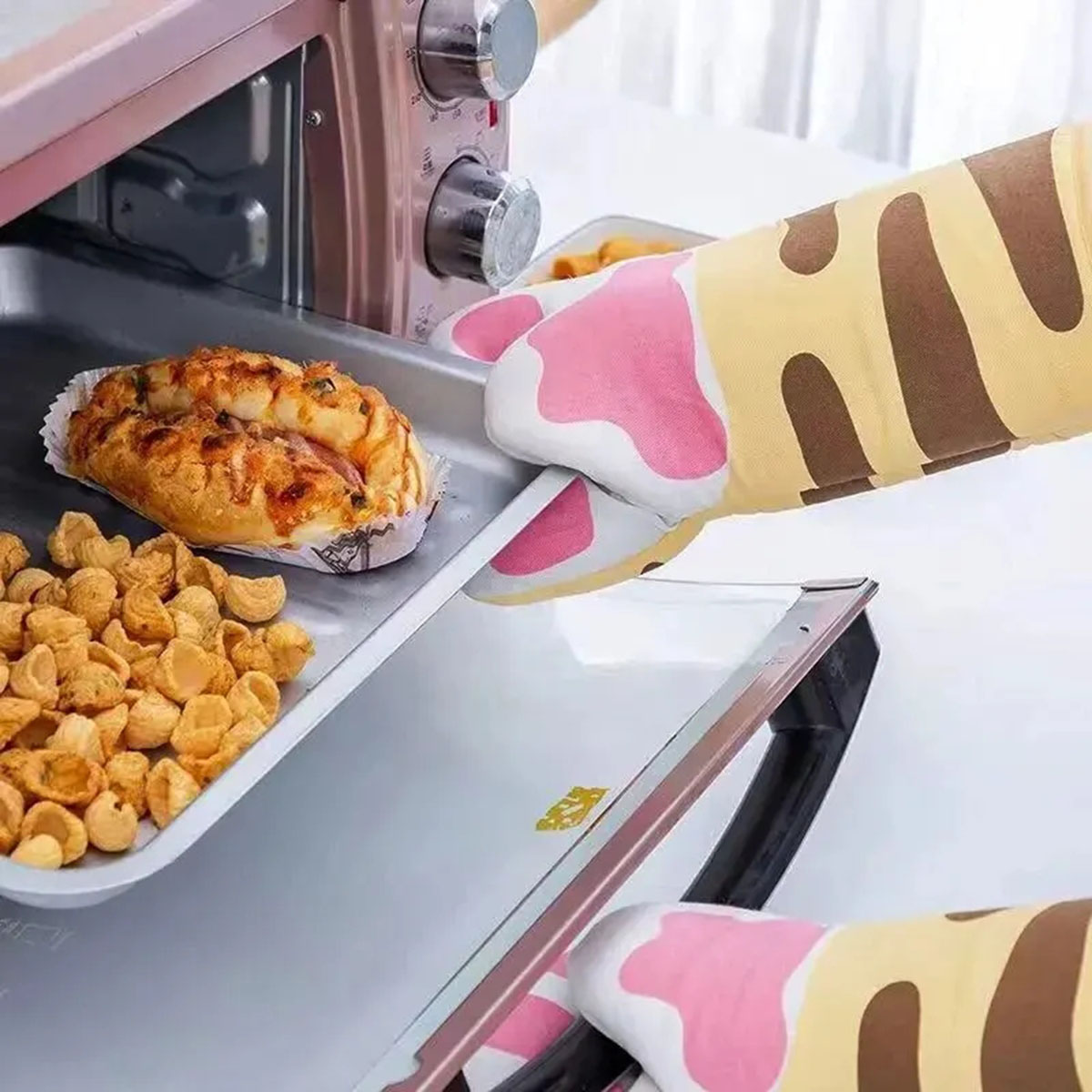 Microwave Long Cotton Gloves C - đánh giá và giá Oven Mitt Silicone