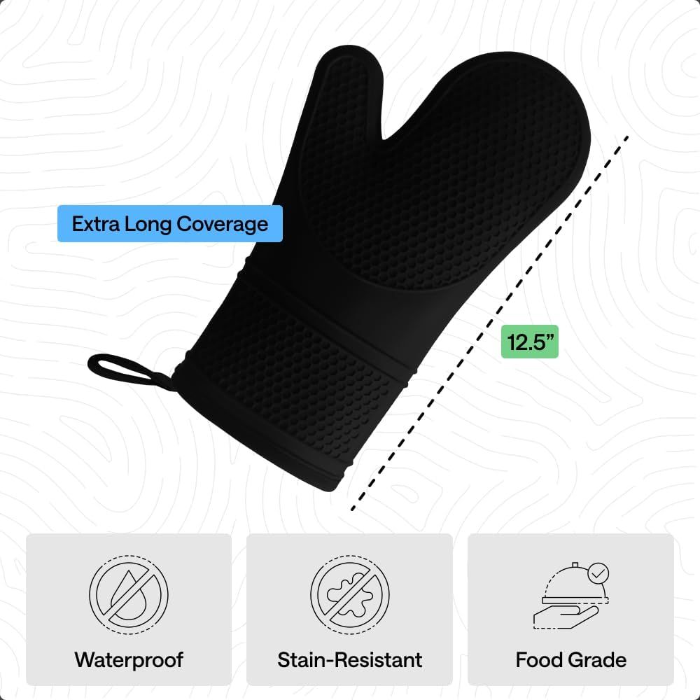 Heat Resistant Silicone Oven M - đánh giá và giá Oven Mitt Silicone