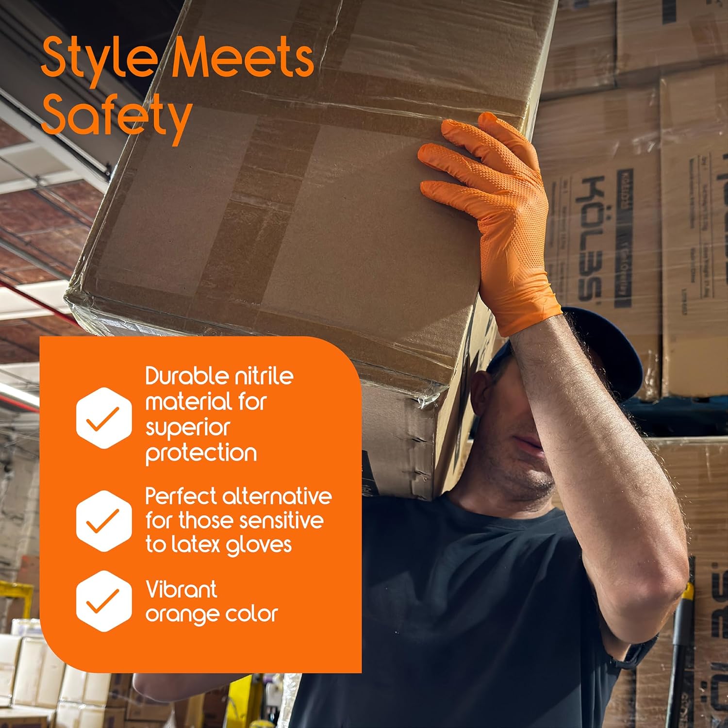 Heavy Duty Orange Nitrile Glov - đánh giá và giá Nitrile Mechanic Glove