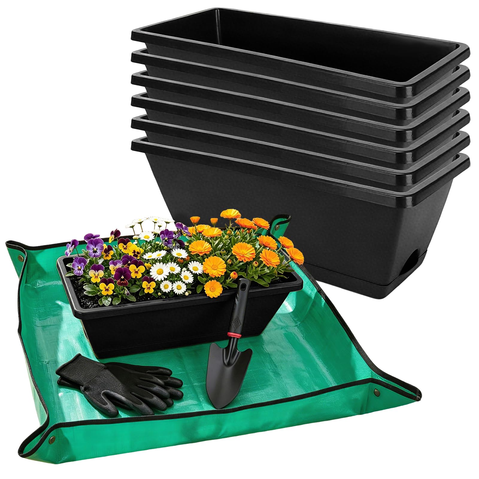 7 Black 17-Inch Rectangular Pl - đánh giá và giá Gardening Glove Waterproof