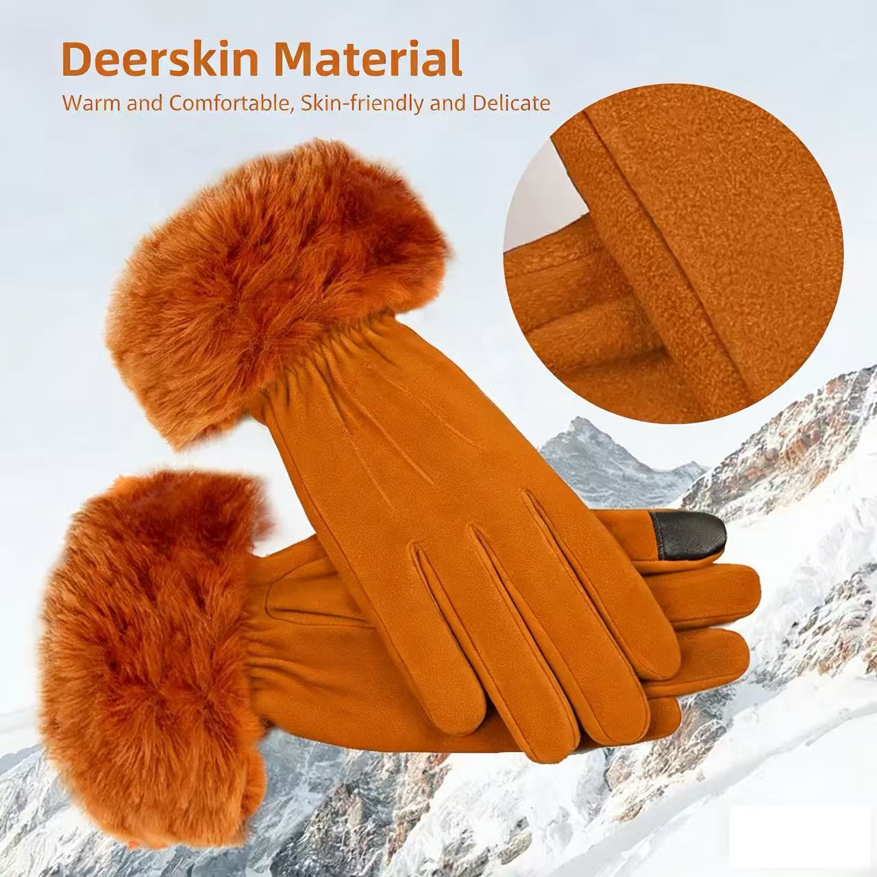 Women's Deerskin Warm Gloves A - đánh giá và giá Wool Glove Lined