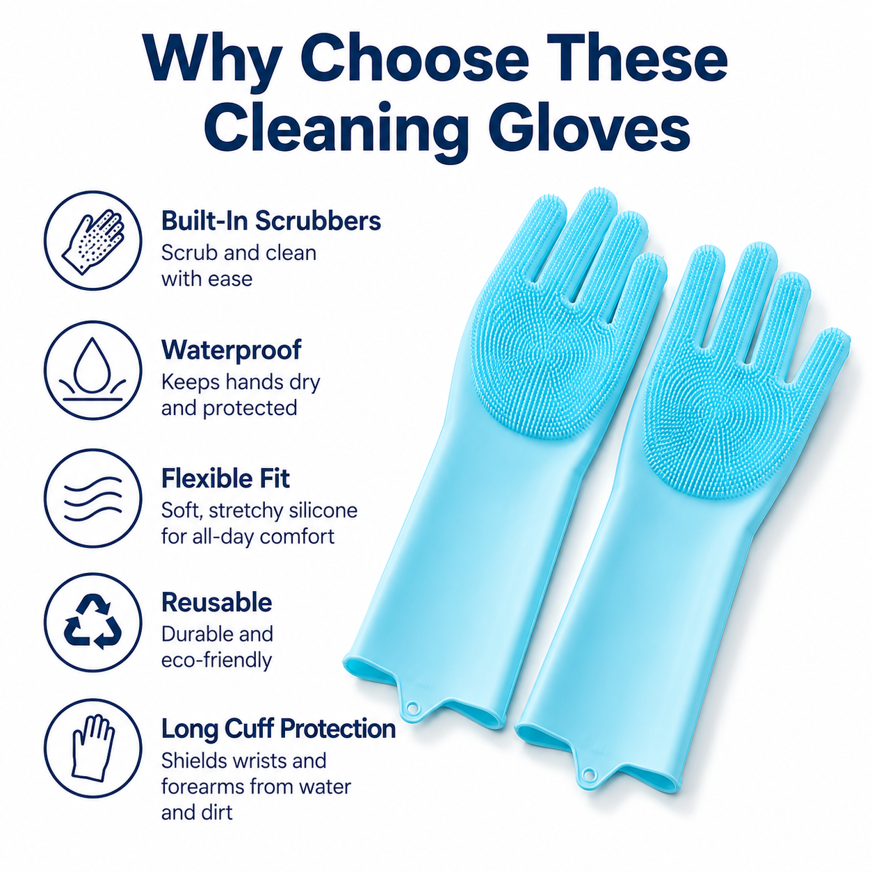 1 Pair Silicone Cleaning Glove - đánh giá và giá Dish Glove Rubber
