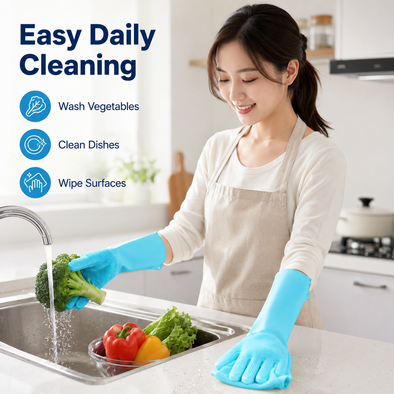 1 Pair Silicone Cleaning Glove - đánh giá và giá Dish Glove Rubber