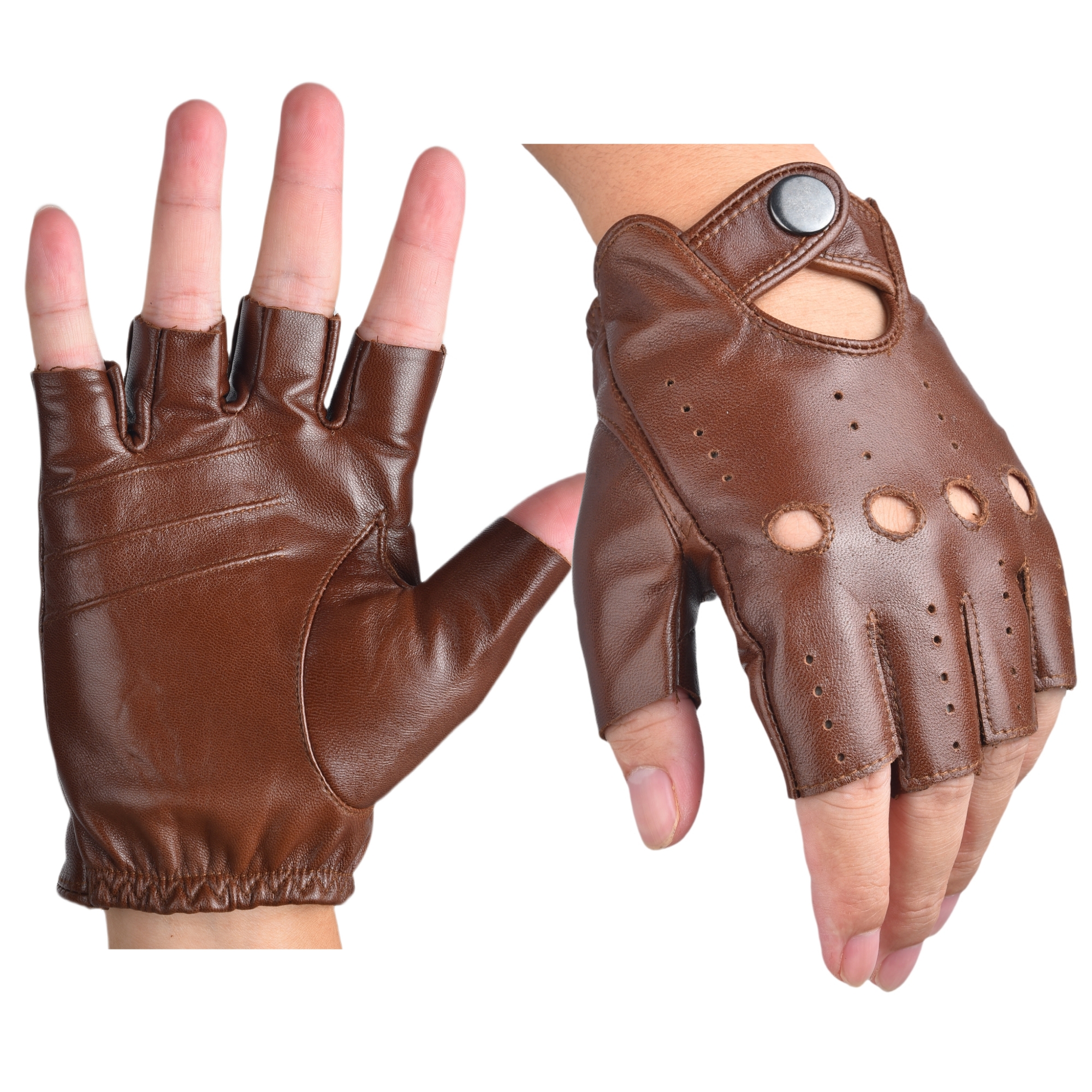 Mens Fingerless Half Finger Le - đánh giá và giá Leather Driving Glove