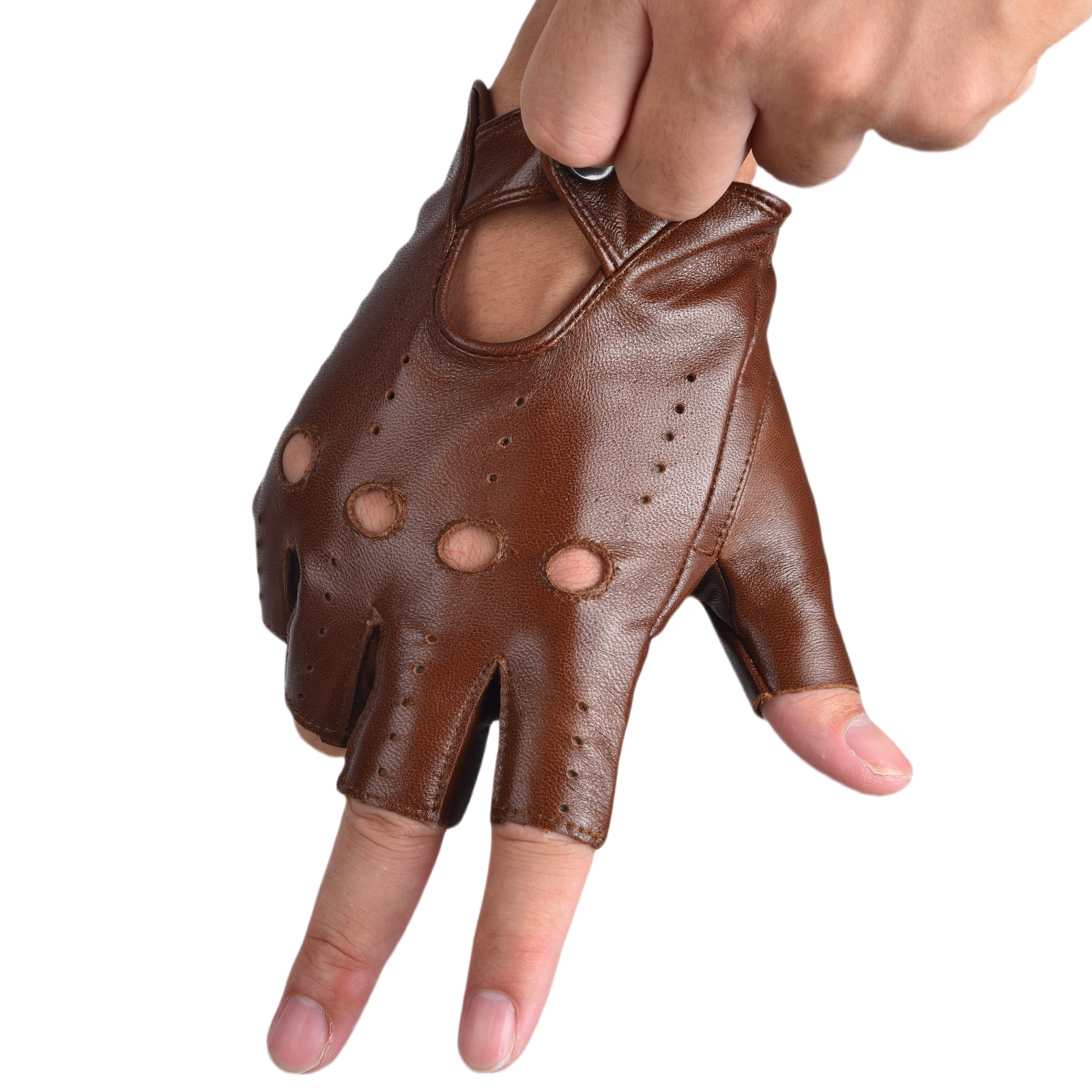 Mens Fingerless Half Finger Le - đánh giá và giá Leather Driving Glove