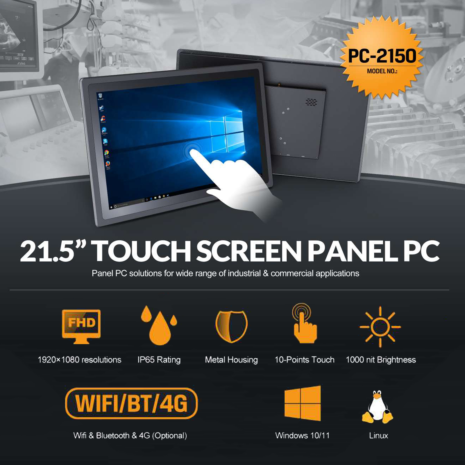 Custom IP65 Waterproof Fanless - đánh giá và giá Touchscreen Glove Capacitive