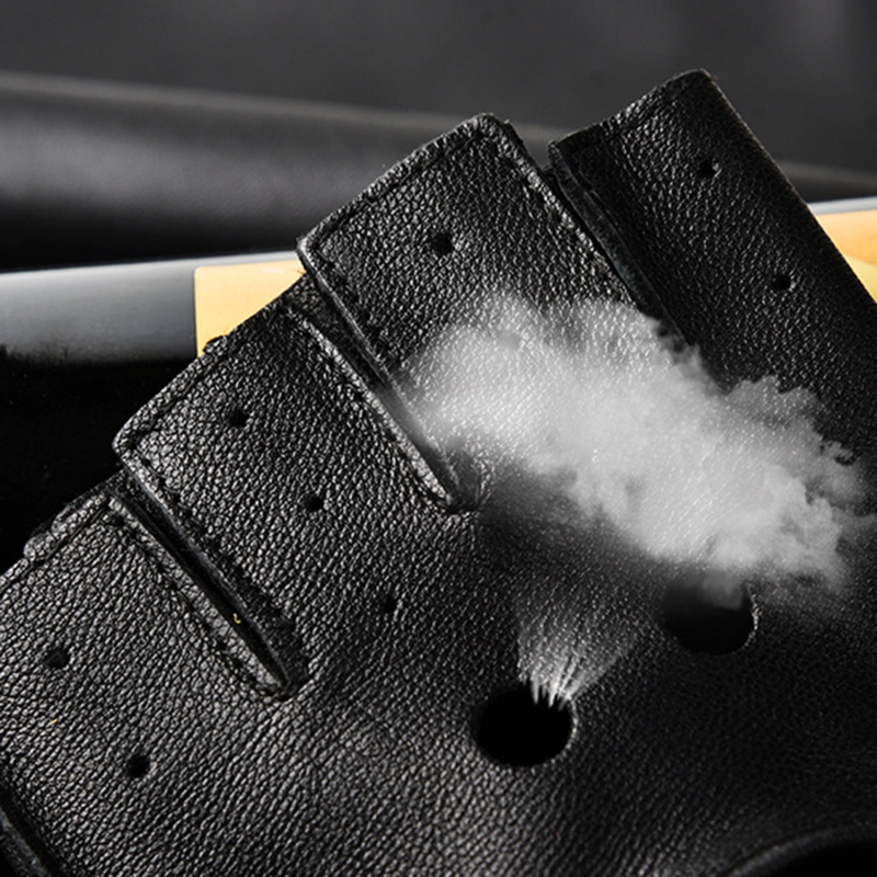 Leather Gloves Men's Half Fing - đánh giá và giá Leather Driving Glove