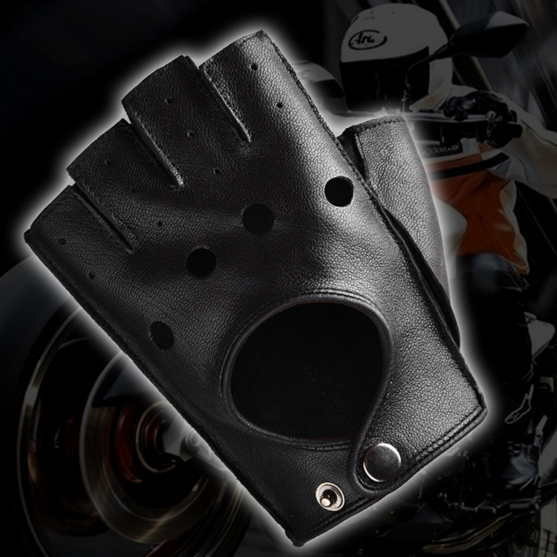 Leather Gloves Men's Half Fing - đánh giá và giá Leather Driving Glove