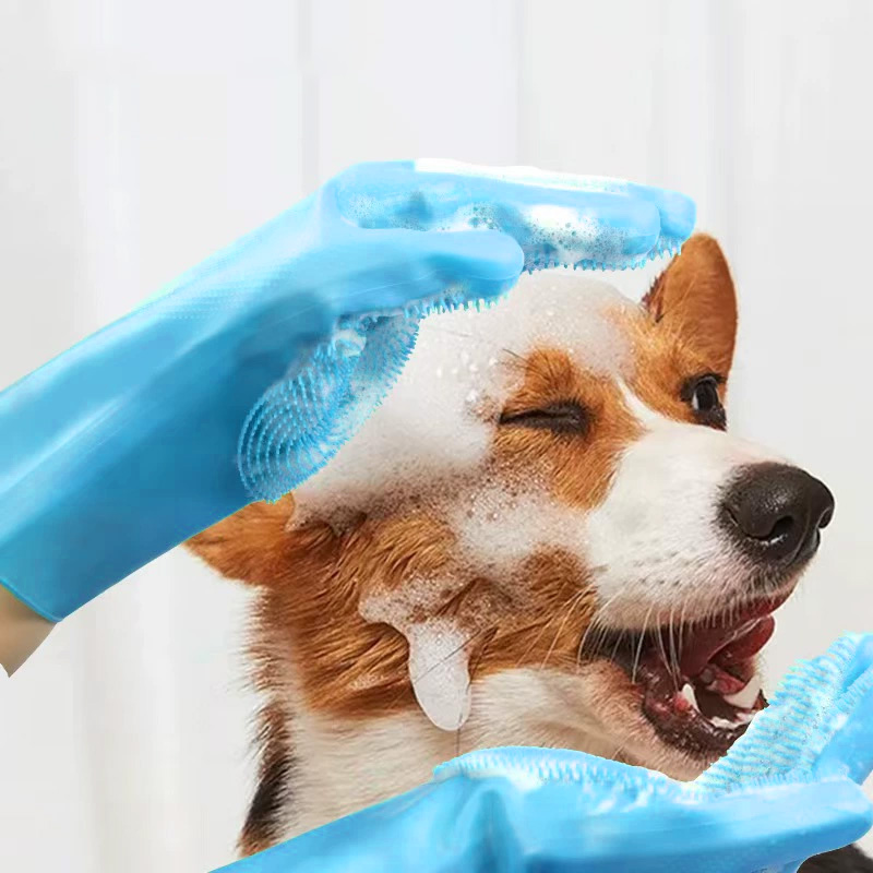 Pet Bathing & Massage Silicone - đánh giá và giá Rubber Glove Cleaning