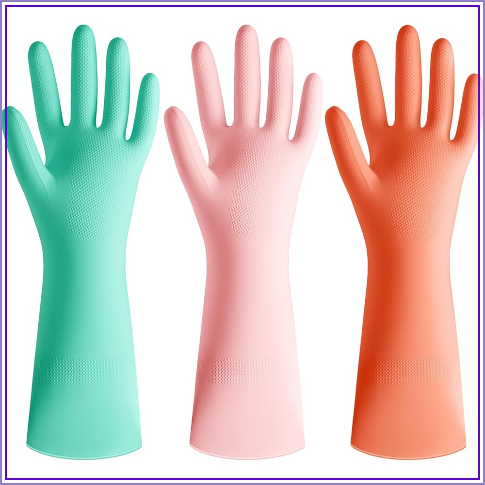 3 Pairs Colorful Rubber Dishwa - đánh giá và giá Rubber Glove Cleaning