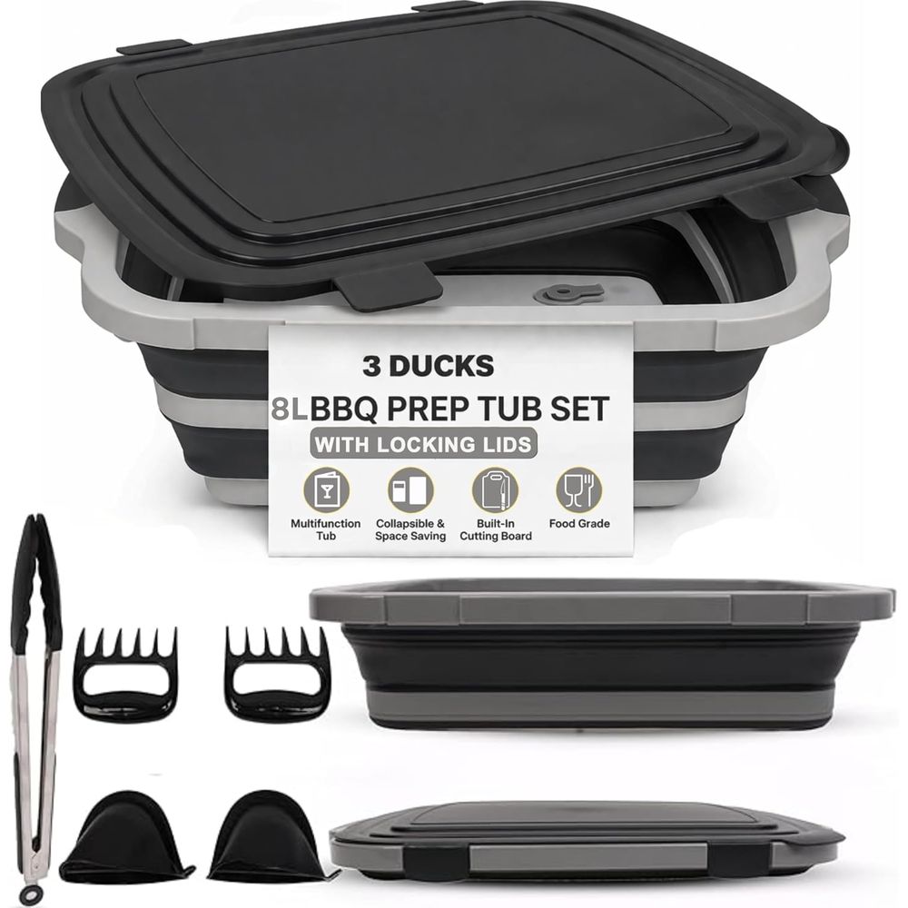 Portable 8L BBQ Prep Tub with  - đánh giá và giá Heat Resistant Glove