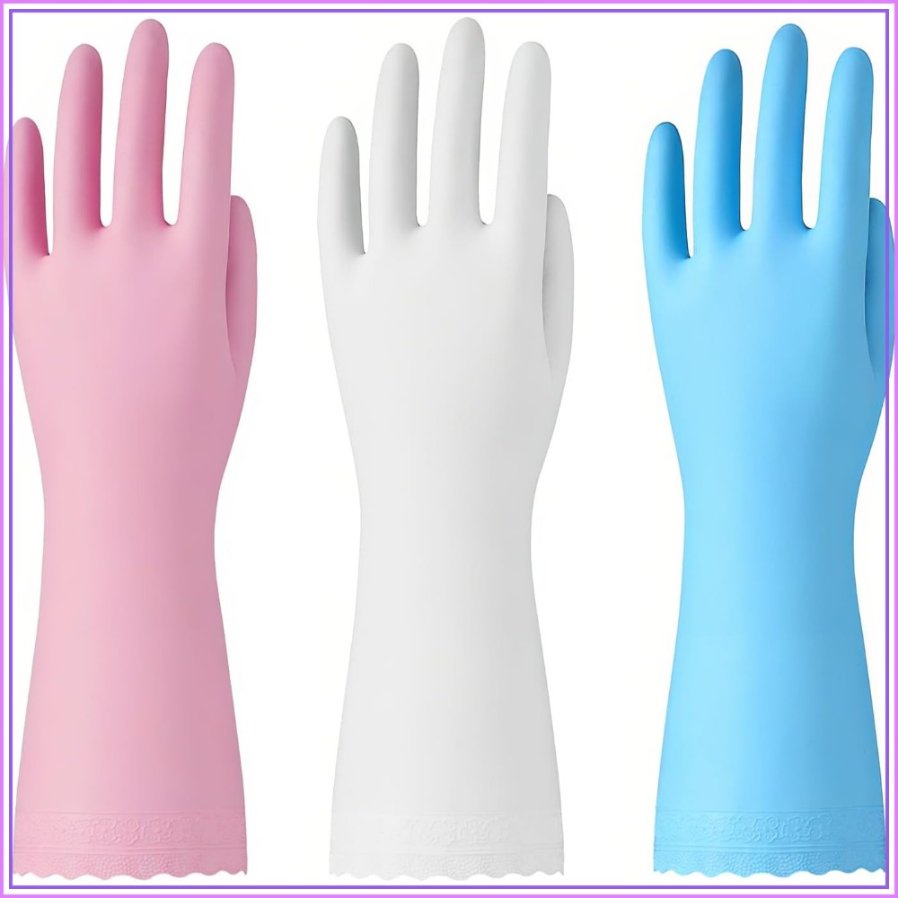 3 Pairs Non-Slip Waterproof Ki - đánh giá và giá Rubber Glove Cleaning