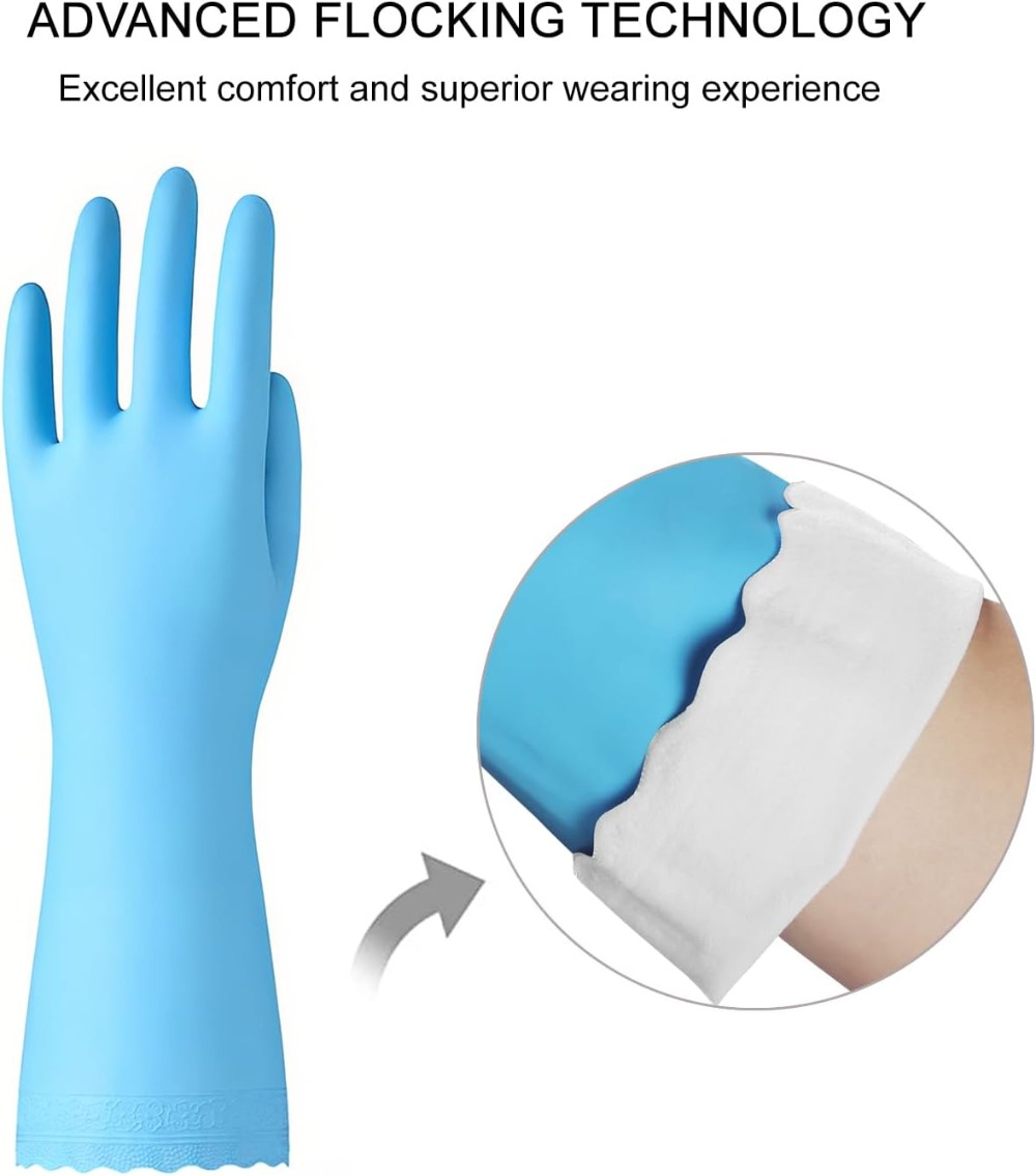 3 Pairs Non-Slip Waterproof Ki - đánh giá và giá Rubber Glove Cleaning