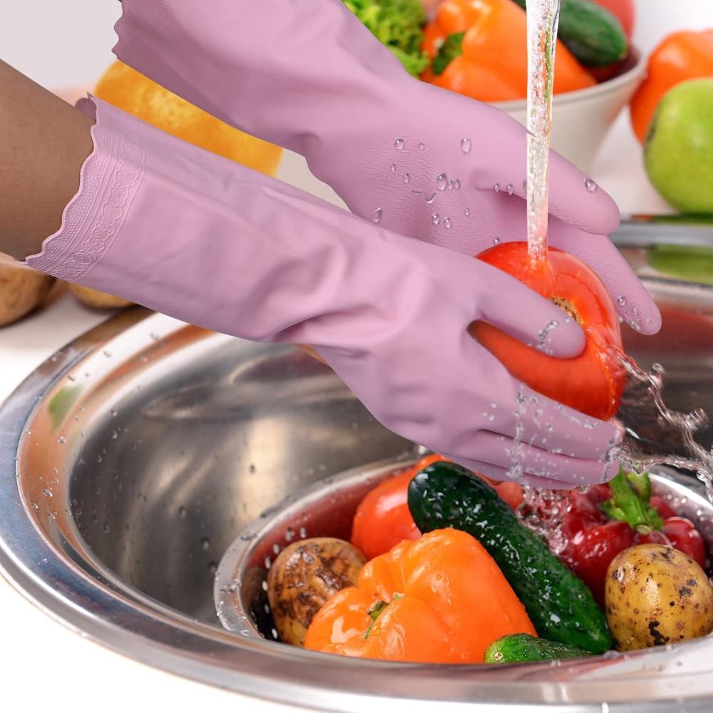 3 Pairs Non-Slip Waterproof Ki - đánh giá và giá Rubber Glove Cleaning